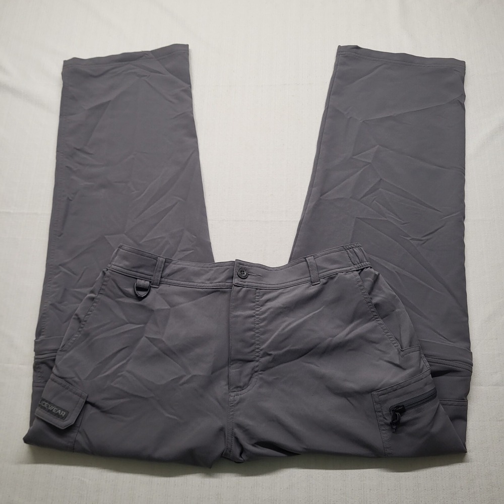 Cabelas Convertible Pants Mens 32/32 Gray Cargo Hiking Relaxed Fit Lightweight